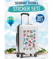 Seyahat Temalı Bavul Sticker Etiket Çıkartma S7 (Laptop Tablet Suluk Telefon Valiz Defter Kitap) Tugsetetiket975 T975-T975
