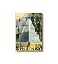 Dikey Çerçeveli Cam Gondor Lotr Modern Ev Dekoru Duvar Sanatı Ev Ofis Tablosu (Altın)