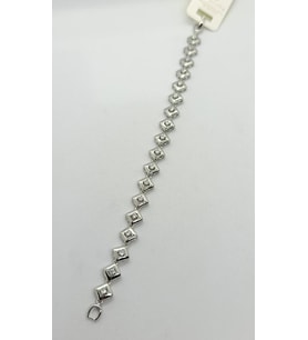 Elara Kare Taş Detaylı Silver Bileklik (18 cm)