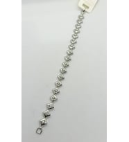 Elara Kare Taş Detaylı Silver Bileklik (18 cm)