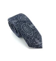 PİERRONİ Gri Şal Desen Slim Kravat