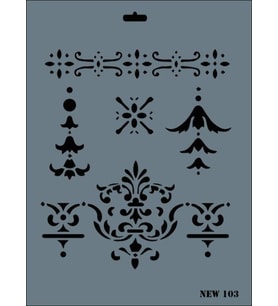 Rich New Seri N-103 Stencil 35x25 cm