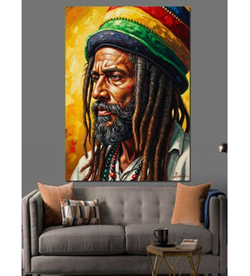 Rastalı Adam Reggae Müzik Dekoratif Kanvas - Mdf Ahşap Tablo