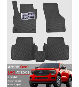 FORD RANGER (2022-2024) Uyumlu EVA Paspas Tam Set–Araca Özel,Su Geçirmez,Kolay Montaj