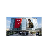 Sivil Mustafa Kemal Atatürk Bayrak ve Türk Bayrağı Premium Raşel Kumaş 2'li Set 10x15 metre ATA18