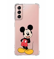 Samsung Galaxy S21  Köşe Korumalı Antişok Kapak Mickey Mouse Tasarımlı Şeffaf  Kılıf