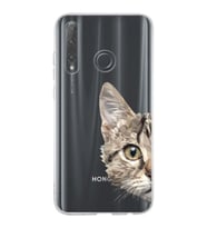 Huawei Honor 20 Lite Uyumlu Kapak Catface Tasarımlı Şeffaf Silikon Kılıf