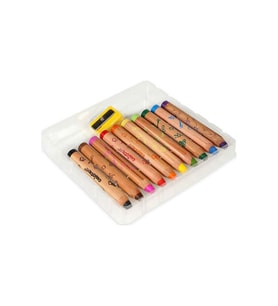 Carioca Baby "3 In 1" Jumbo Ahşap Gövdeli Boya Kalemi 10'lu (kalemtraş Hediyeli)