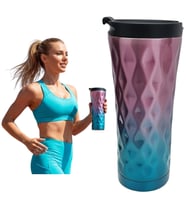 Perlotus 500 ml Renkli Tasarım Isı Yalıtımlı Kahve Mug Çelik Termos