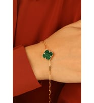 Yeşil Yonca Altın Bileklik (Gold)