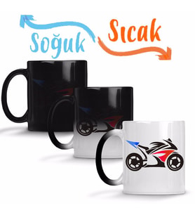 Moto Racing Sihirli Kupa Bardak Porselen