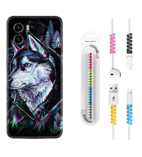 Vivo Y15S Y32 Y33S Y51 Y53S Kılıf Kablo Koruma Spiral Silikon Dog Eyes 1761
