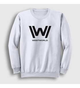 Presmono Unisex Beyaz Logo V2 Westworld Sweatshirt 223988tt (Beyaz)