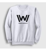 Presmono Unisex Beyaz Logo V2 Westworld Sweatshirt 223988tt (Beyaz)