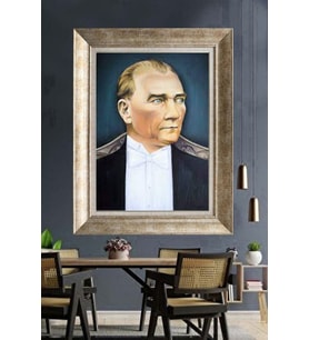 Gümüş Çerçeveli Atatürk Tablo za203