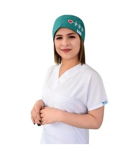 Yeşil Kalp Ritim İşlemeli Doktor Hemşire Aşçı Bone