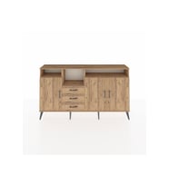 Arges Konsol 5 Raflı 3 Çekmeceli 3 Kapaklı 176x30x99 Çam-Çam