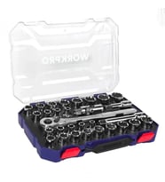 WORKPRO WP202525 30 Parça 1/2’’ CR-V Metrik/İnç Profesyonel Lokma Takımı