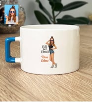 Kişiye Özel Karikatürlü Cute But Cancer Yengeç Burcu Lüks Fincan Doğum Günü Hediyesi
