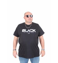Starbattal Erkek Büyük Beden Sıfır Yaka Tişört Black 25176 SIYAH