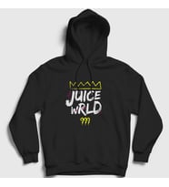 Presmono Unisex Siyah Crown Juice Wrld Kapüşonlu Sweatshirt 302543tt
