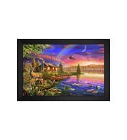 Manzara Temalı Kanvas Tablo 80 x 110 cm Siyah Çerçeve
