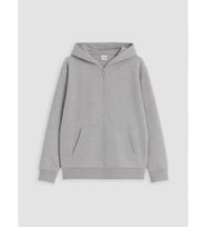 LCW Kids Gri Kapüşonlu Erkek Çocuk Fermuarlı Sweatshirt