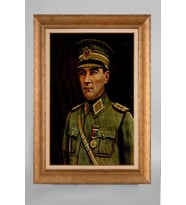 Altın Varaklı Paspartulu Çerçeveli Atatürk Tablo nt618