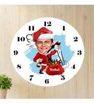 Noel Baba Karikatürlü Yılbaşı Duvar Saati