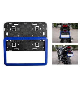 Motosiklet Plakalık 26x17 Cm Mavi Çerçeveli Universal Plaka Altlığı ATV Uyumlu