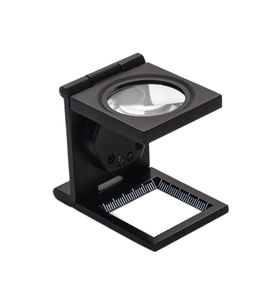 Led Işıklı Lup Mercek Metal Katlanır Ölçekli Kılıflı Büyüteç