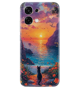 Oppo A6 Pro Kılıf Boutique Baskılı Resimli Manzara Kedi Pcode -096