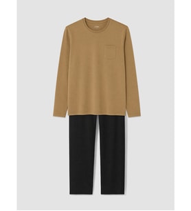 LCW ECO Kahverengi Regular Fit Erkek Pijama Takımı