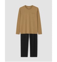 LCW ECO Kahverengi Regular Fit Erkek Pijama Takımı