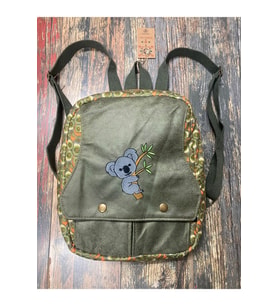 Koala Nakışlı Etnik Otantik Bohem Sırt Çantası Günlük Seyahat Kullanım (Bej)
