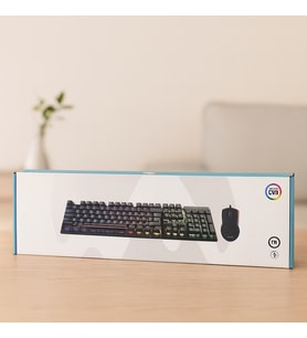Kablolu RGB Oyuncu Klavye ve Mouse Seti - Siyah