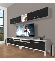 Decoraktiv Eko 5200 Mdf Silver Tv Ünitesi Tv Sehpası (Siyah - Beyaz)