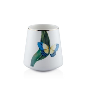 The Mia Folium Blue Porselen Kupa KPA0235 180 cc (Çok Renkli)