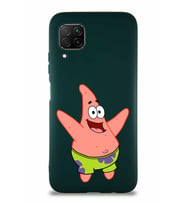 Huawei P40 Lite Soft Premier Kapak Patrick Yıldız Tasarımlı Silikon Kılıf - Yeşil (Şeffaf)