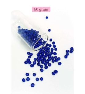 Dökme Cam Kum Boncuk Büyük Boy (6/0) 4 mm - 60 Gram - Koyu Mavi - BNC139