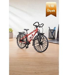 Kırmızı Yüksek Kaliteli Metal 1:10 Ölçek Koleksiyonluk Die Cast Model Bisiklet
