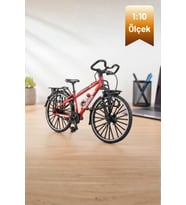 Kırmızı Yüksek Kaliteli Metal 1:10 Ölçek Koleksiyonluk Die Cast Model Bisiklet
