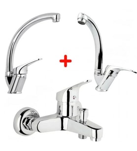 Mix Banyo Bataryası Lavabo - Evye 3 Lü Avantajlı Set ( Lisinya )
