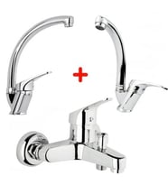 Mix Banyo Bataryası Lavabo - Evye 3 Lü Avantajlı Set ( Lisinya )