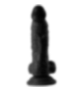 River World Siyahi Gerçekçi ve Vantuzlu 17 cm'lik Dildo A nal Pe nis