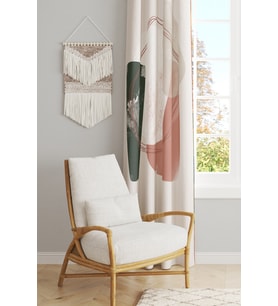 Soft Oval Desenli Süet Oturma Odası Salon Fon Perde Baskılı Ekstrafor Büzgü TEK KANAT PRD-1111