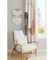 Soft Oval Desenli Süet Oturma Odası Salon Fon Perde Baskılı Ekstrafor Büzgü TEK KANAT PRD-1111