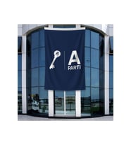 Mavi Anahtar Parti Bayrağı 140gr Premium Raşel Kumaş 400x600cm