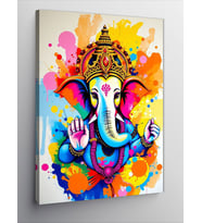 Kanvas Tablo Renkli Ganesh Tablosu