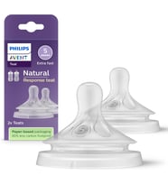 Avent Doğal Tepkili Biberon Emziği, 2'li Paket, 6 Ay+, 5 Numara, Akıtmaz Emzik, Kolik ve Gaz Önleyici, BPA İçermez, SCY965/02